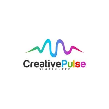 Colorful Pulse logo Concepts Vector. Pulse People Logo Design Template Vector Stock Illustration