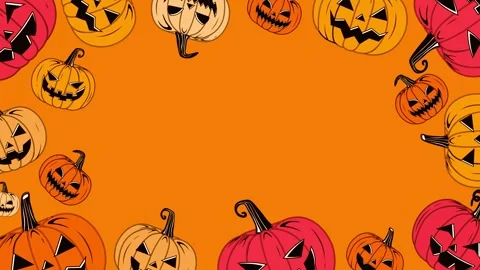 Colorful Pumpkins Frame Stock Footage 253433930
