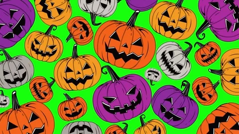 Colorful Pumpkins Isolated Pattern 스톡 동영상 251454100