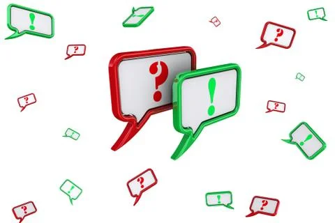 Colorful punctuation marks on speech bubbles Stock Illustration