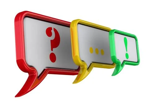 Colorful punctuation marks on speech bubbles Stock Illustration