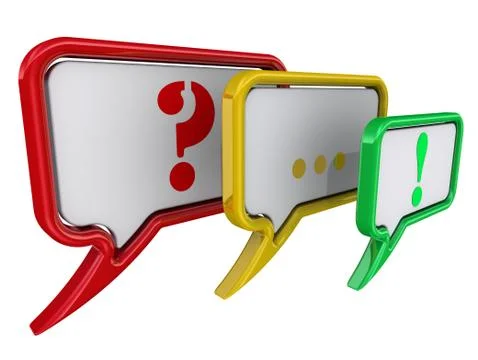 Colorful punctuation marks on speech bubbles Stock Illustration