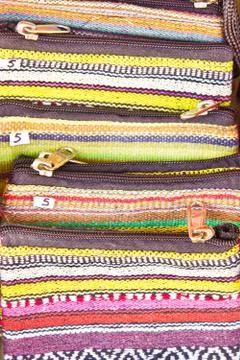 Colorful purses Stock Photos