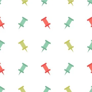 Colorful push pin seamless pattern Illustrazione stock