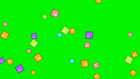 Colorful puzzle blocks falling on green screen overlay 4K 库存影片 337062414