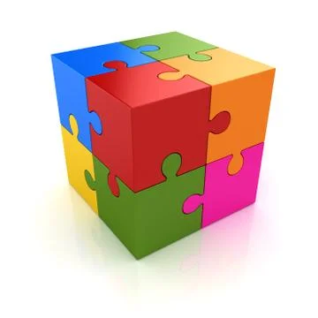 Colorful Puzzle Cube Illustrazione stock