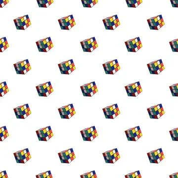 Colorful puzzle cube toy seamless pattern background Stock Illustration