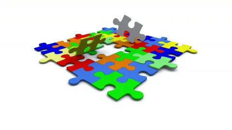 Colorful Puzzle Stock Footage 708239