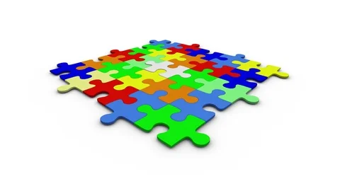 Colorful Puzzle Stock Footage 89188776