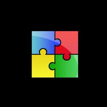 Colorful puzzle logo Stock Illustration
