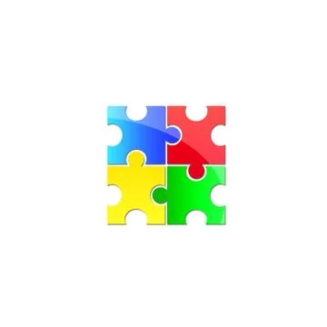 Colorful puzzle logo Stock Illustration
