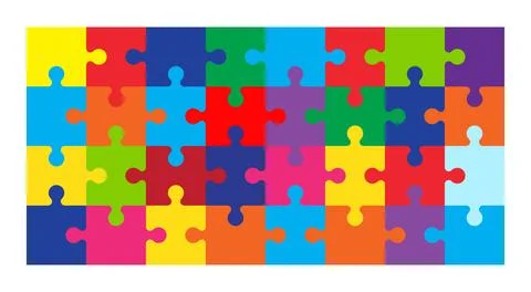 Colorful puzzle pattern background. Vector illustration Stock Illustration