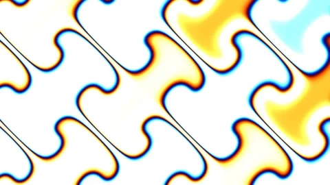 Colorful puzzle pattern with wavy shapes on a white Video stock 337968654