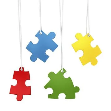 Colorful Puzzle Piece, This is a computer generated and 3d rendered picture Stock Illustration