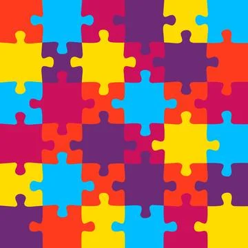 Colorful puzzle seamless pattern vector background background bright pieces. イラスト素材