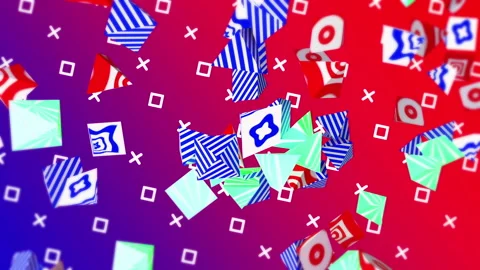 Colorful pyramid gradient background. VJ Seamless loop background. Stock Footage 96180882