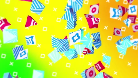 Colorful pyramid gradient background. VJ Seamless loop background. Stock Footage 96180953