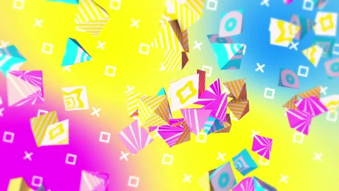 Colorful pyramid gradient background. VJ Seamless loop background. Stock Footage 96180994