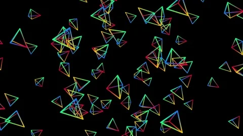 Colorful Pyramids Triangulation Stock Footage 83681514