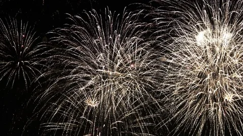 Colorful pyrotechnic show Stock Footage 81001048