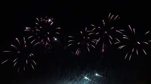 Colorful pyrotechnic show Stock Footage 81011988