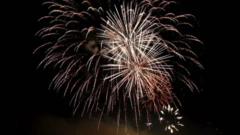 Colorful pyrotechnic show Stock Footage 90858352
