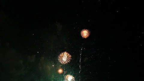 Colorful pyrotechnic show Stock Footage 90858596
