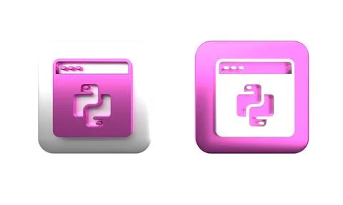 Colorful Python programming language icon isolated on white background. Pyt.. Stock Photos