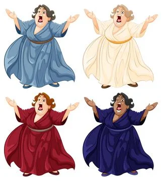 Colorful Quartet of Opera Singers Stock Illustration