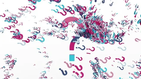 Colorful question mark icons, Problems and solutions, Quest sign, help Stock Footage 162635224