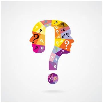 Colorful question mark man head symbol. Stock Illustration