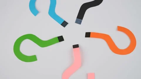 Colorful question mark slow motion Stock-Footage 237807053