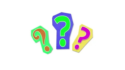 Colorful Question Marks Animation Fun and Playful Paper Cut Style Stock Footage 310797310