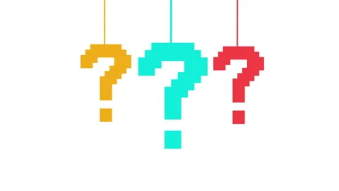 Colorful question marks hanged on white background Stock Footage 327313023