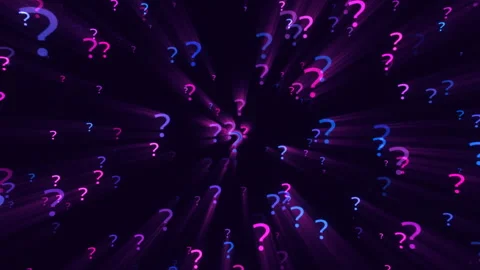 Colorful question marks particles animation on black background Video stock 284038097
