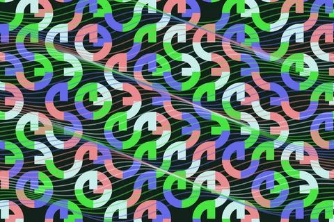 Colorful question marks pattern with vibrant rainbow colors Stock Illustration
