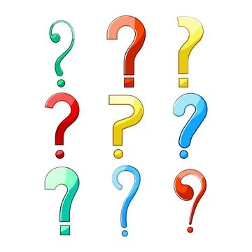 Colorful question marks symbolizing doubt problem and query 스톡 일러스트