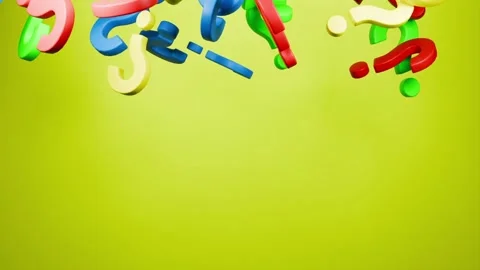Colorful questions falling Video stock 262481163