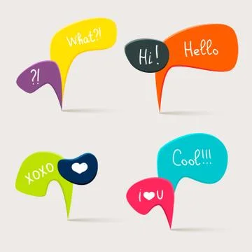 Colorful questions speech bubbles Stock Illustration