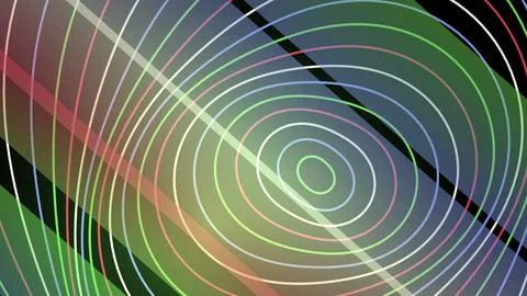 Colorful radar waves with circular patterns and lines Illustrazione stock