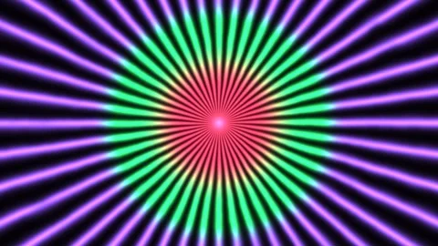 Colorful radial light pattern with vibrant lines and shapes Stock Footage 338398316