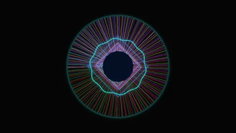 Colorful radial motion graphic with lines forming geometric shapes Stock Footage 337069578