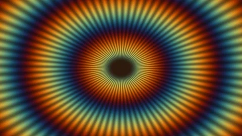 Colorful radial pattern with light effects on a dark Stock Footage 338227126