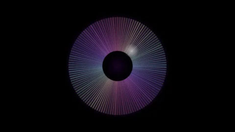 Colorful radial pattern with lines radiating from the center Stock Footage 337238665