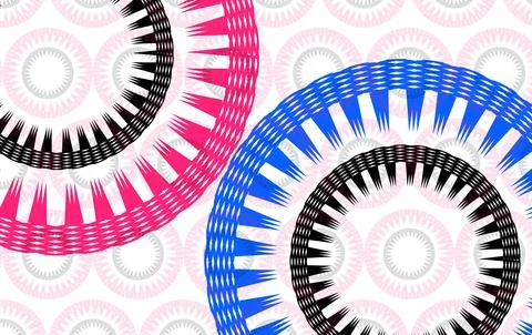 Colorful Radial Spiky Pattern Background With Blue Pink And Black Circular .. Illustrazione stock