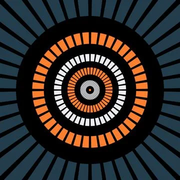 Colorful radial sunburst circle pattern design. Stock Illustration