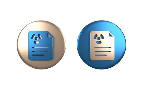Colorful Radiation warning document icon isolated on white background. Text.. Stock Illustration