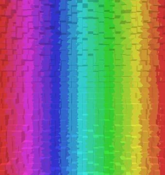 Colorful rainbow abstract background, 3d block style Stock Illustration
