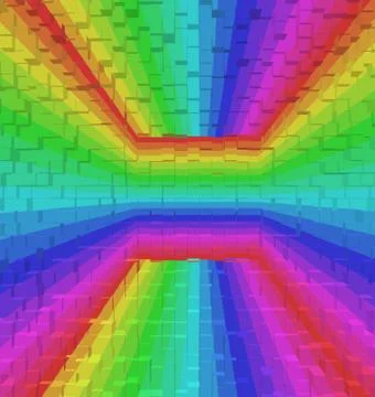 Colorful rainbow abstract background, 3d block style Stock Illustration