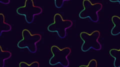 Colorful rainbow arrows zigzag pattern on black background Stockbeeldmateriaal 300999107